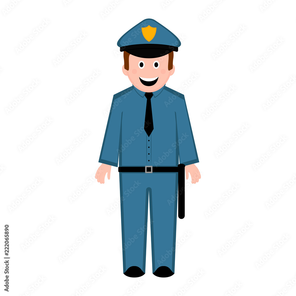 Isolated male police officer icon