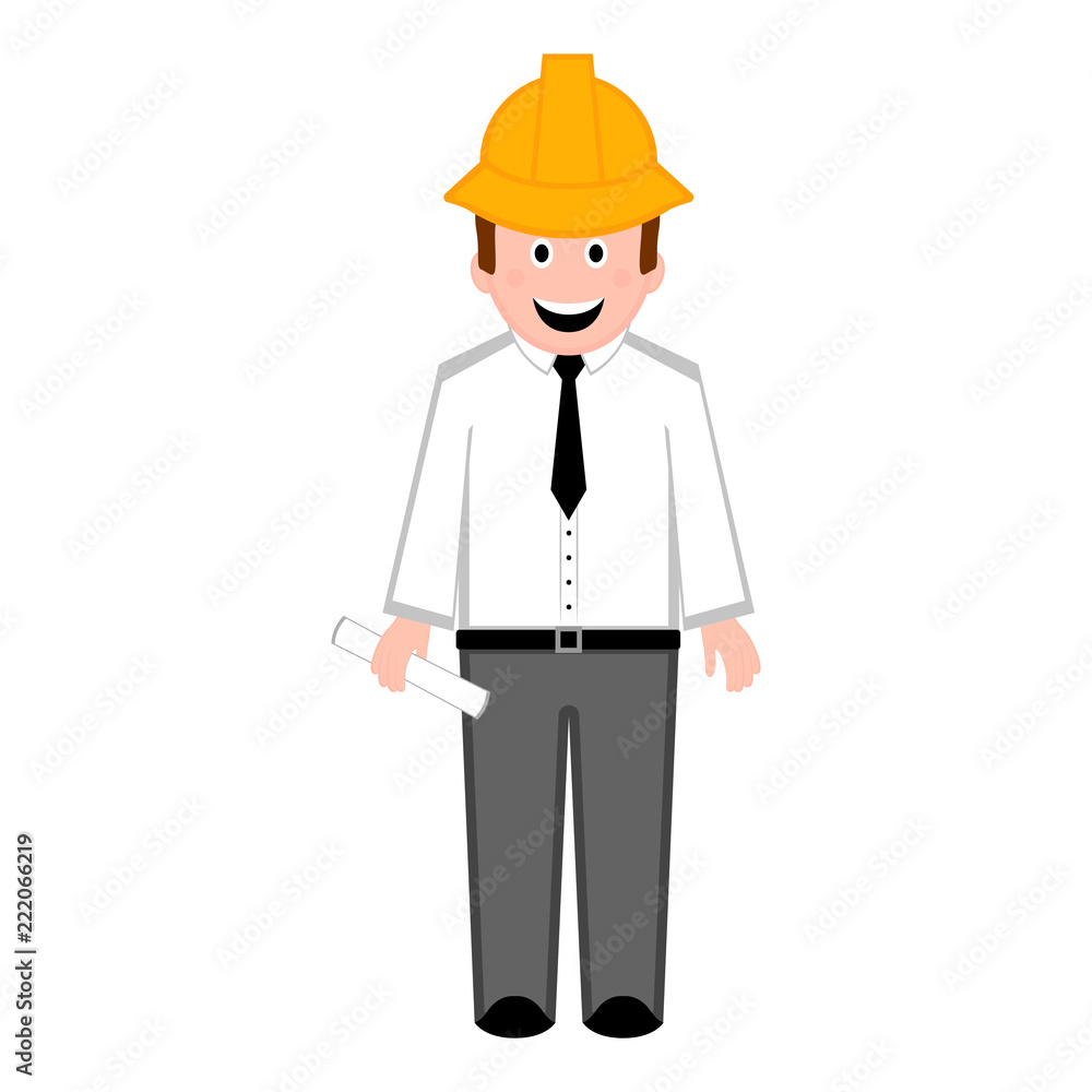 Isolated male engineer icon