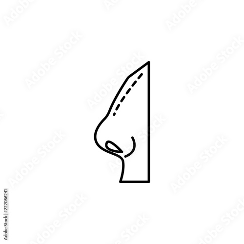 rhinoplasty icon. Element of plastic surgery icon for mobile concept and web apps. Thin line rhinoplasty icon can be used for web and mobile