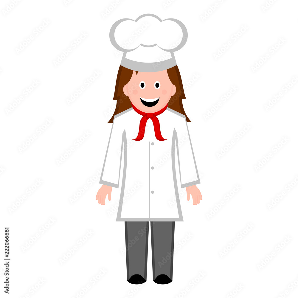 Isolated female chef icon