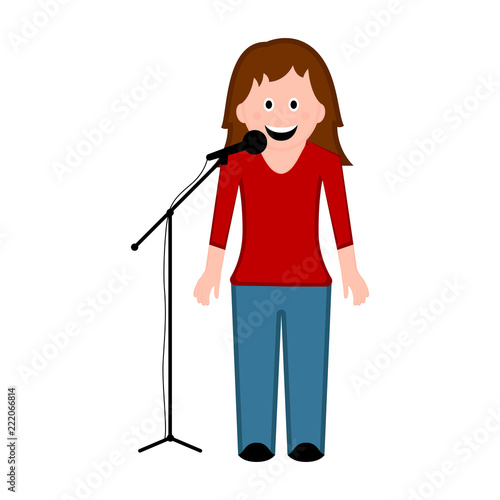 Isolated female singer icon