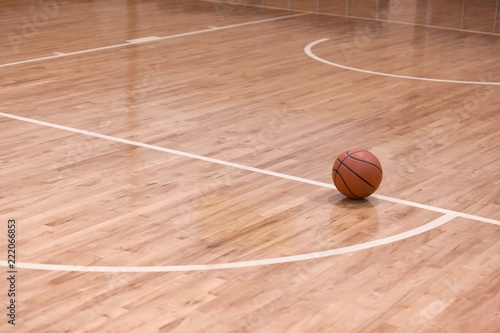 Basketball Ball on Basketball Court