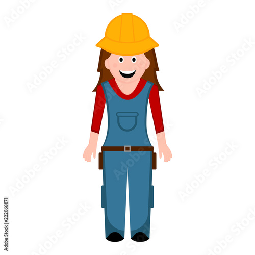 Isolated female builder icon