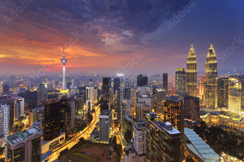 City of Kuala Lumpur at the sunset photo