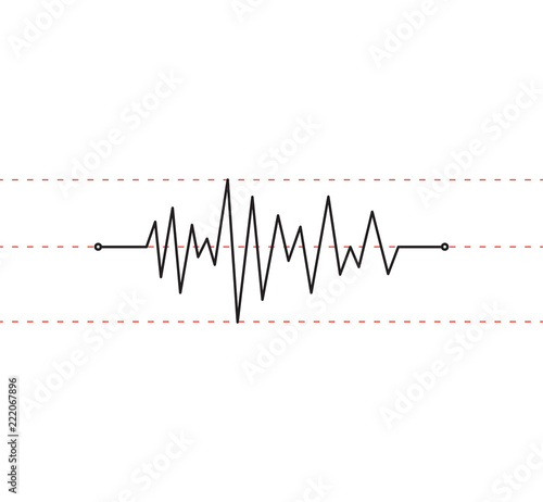 heart beat pulse line graphic vector illustration