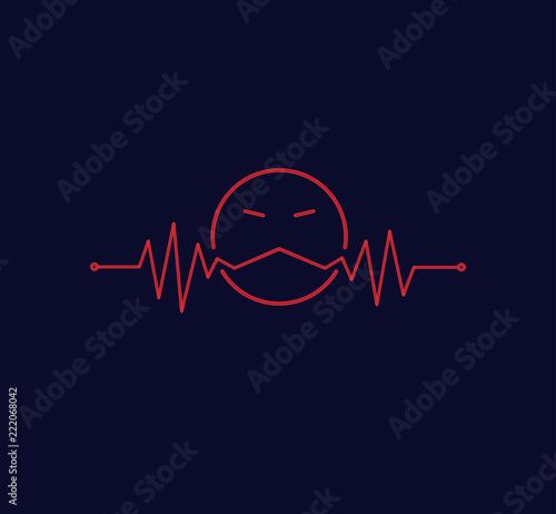 heart beat pulse line graphic vector illustration in dark blue background