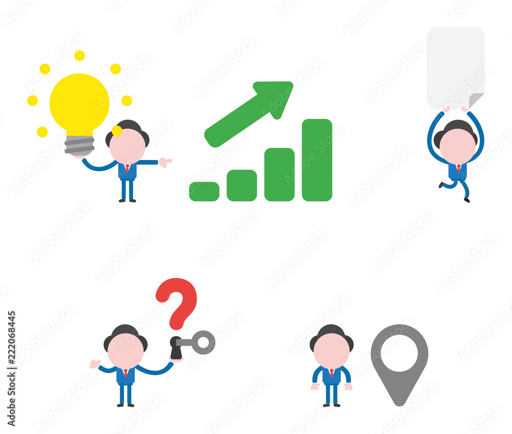 Vector illustration businessman character set Vector illustration businessman character set