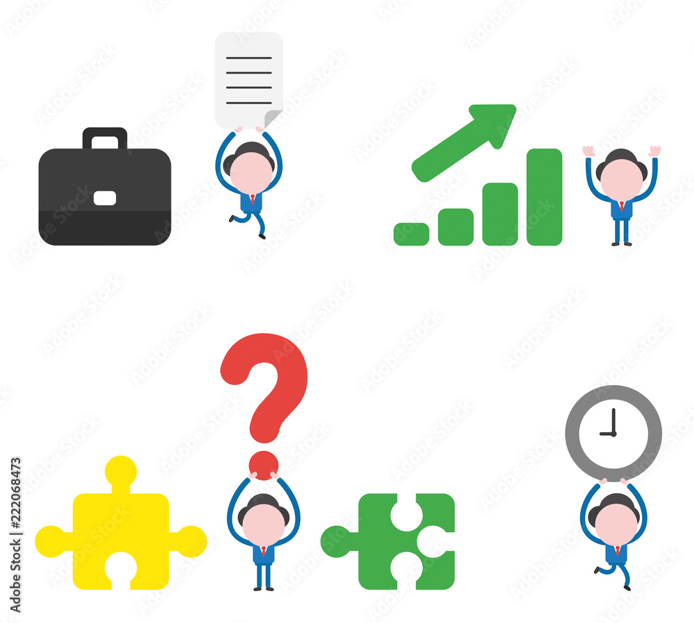 Vector illustration businessman character set Vector illustration businessman character set