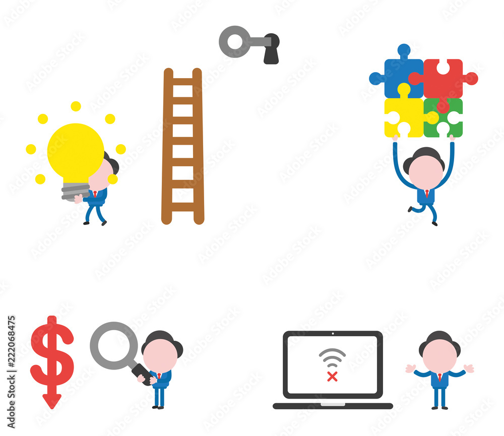Vector illustration businessman character set Vector illustration businessman character set