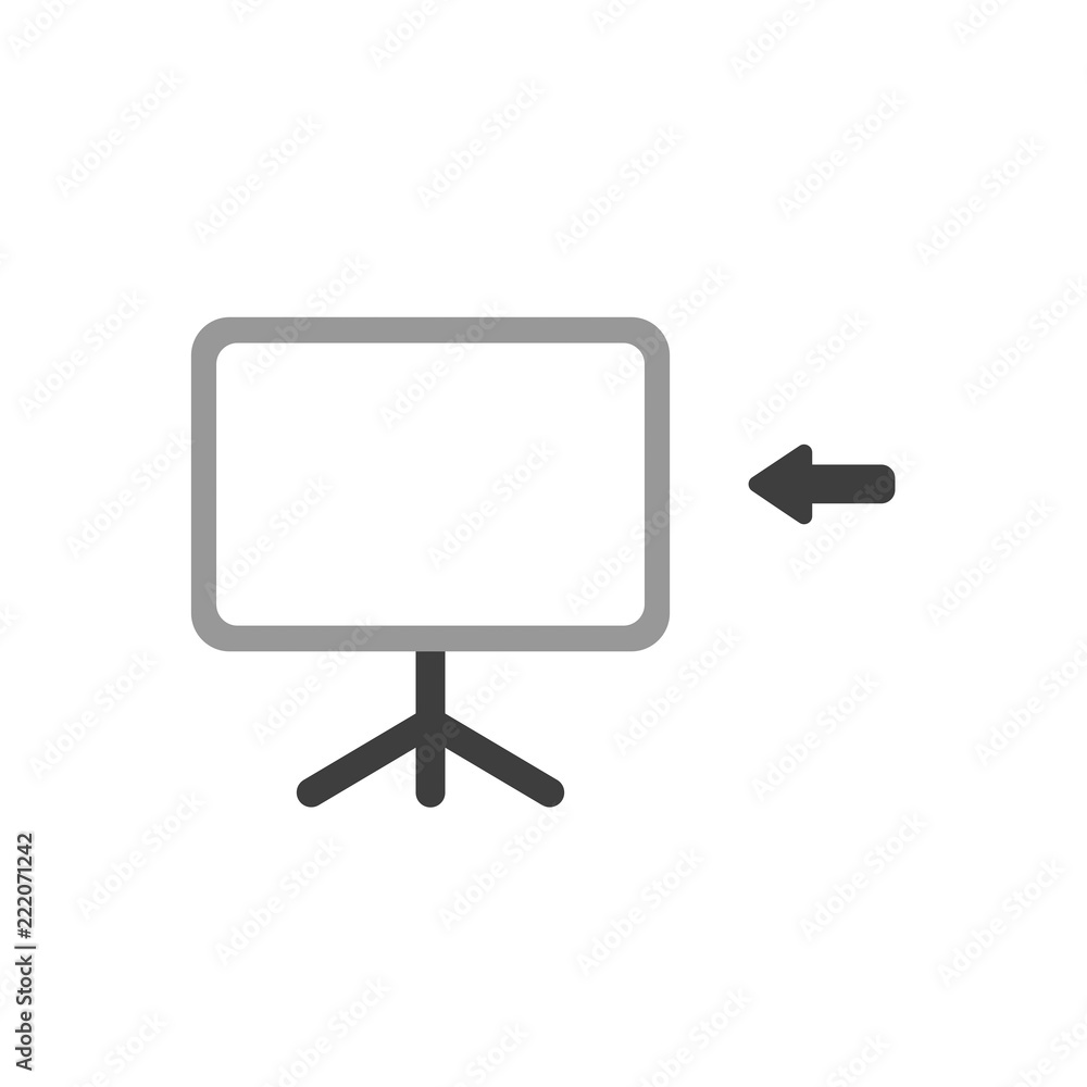 Vector icon concept of blank presentation chart with arrow Vector icon concept of blank presentation chart with arrow