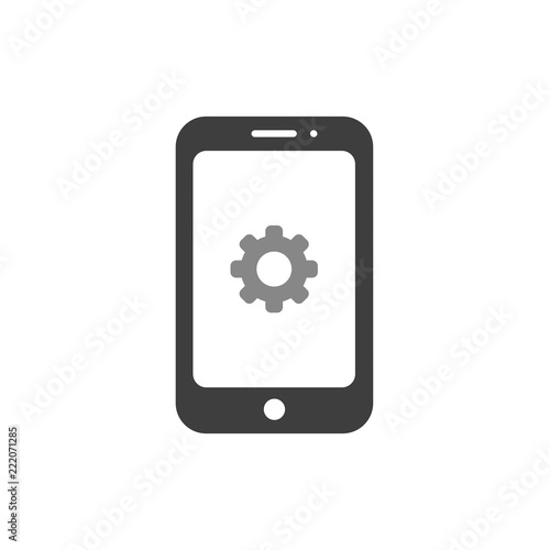 Vector icon concept of smartphone with gear