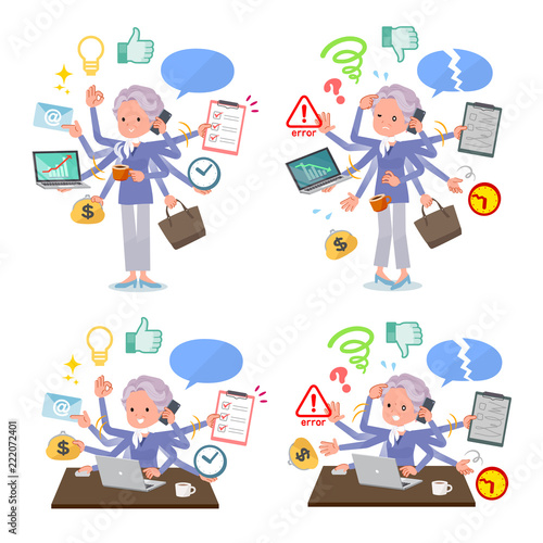 flat type blue one piece old women_mulch task Office