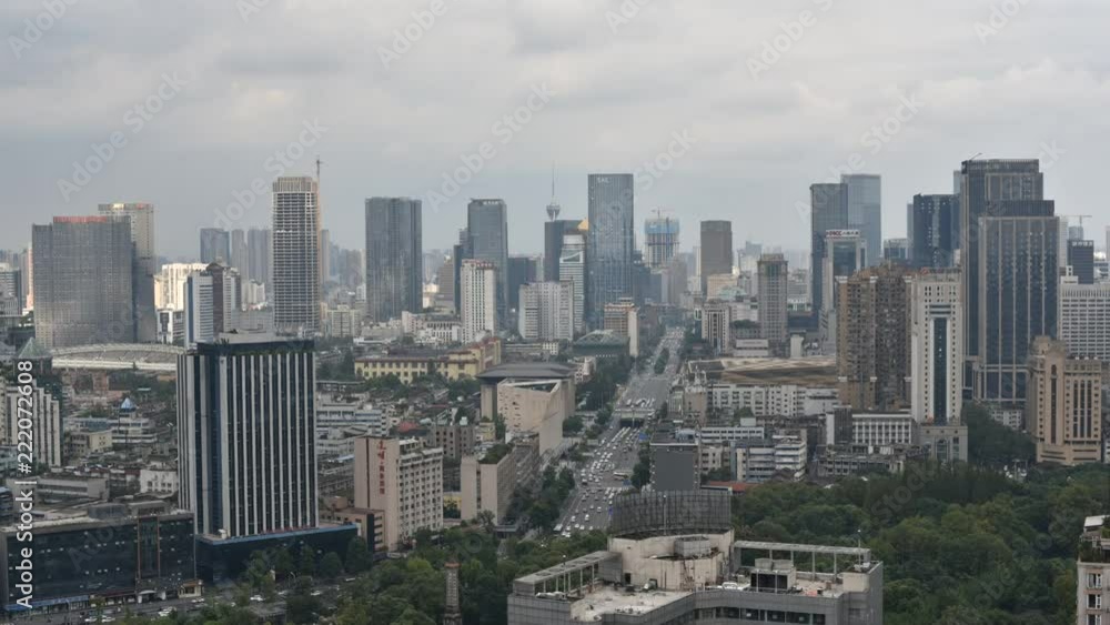 Chengdu skyline timelapse on a cloudy day Chengdu skyline timelapse on a cloudy day