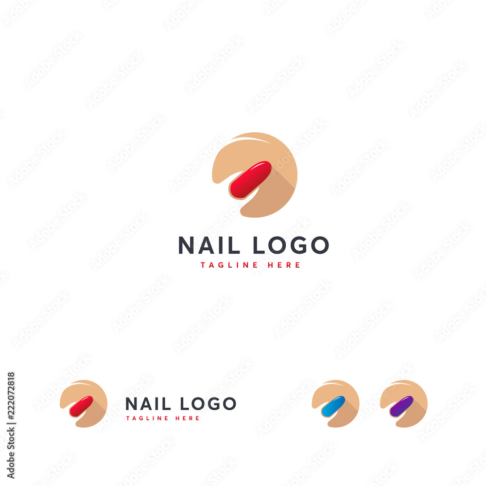 Nail Logo designs concept vector, Flat designs nail logo template