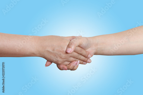 hand shake between man and woman