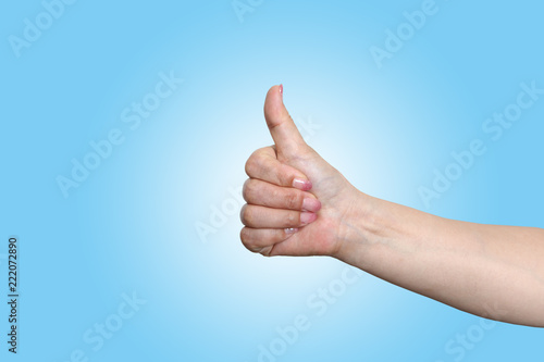 hand with thumb up isolated on white background