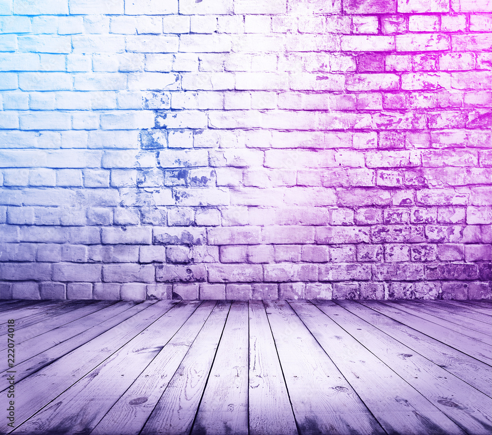 bricks room with neon lights bricks room with neon lights