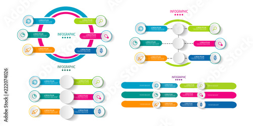 Modern eye catching chart data timeline infographic element template vector