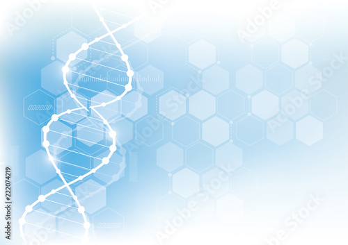 Science template, wallpaper or banner with a DNA molecules.
