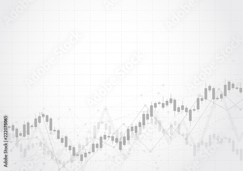 Business candle stick graph chart of stock market investment trading on white background design. Bullish point, Trend of graph. Vector illustration