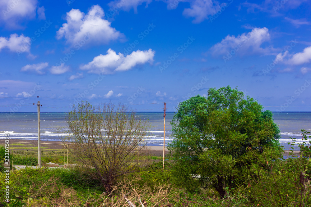 View of the seashore in a clear sunny day View of the seashore in a clear sunny day