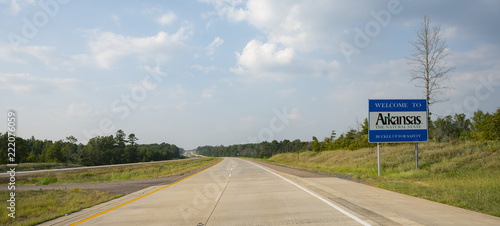 Moving Along the Highway Crossing the Arkansas State Line