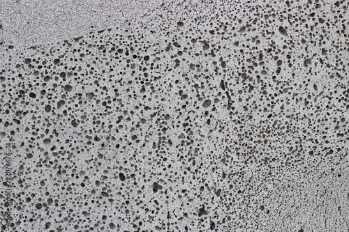 dark gray foam concrete close-up, texture, background, material with copy space.