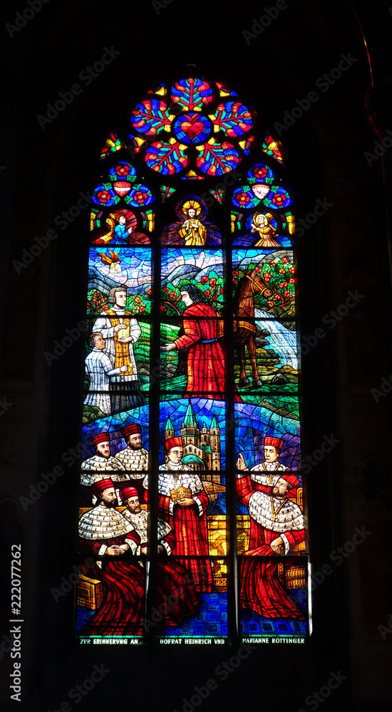 stained glass window in the Vienna Cathedral