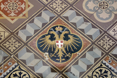 Floor of the Vienna Cathedral with a mosaic