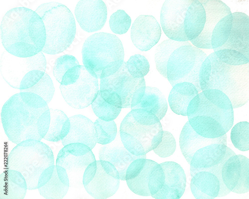 Abstract watercolor background. Watercolor pattern with blue circles.