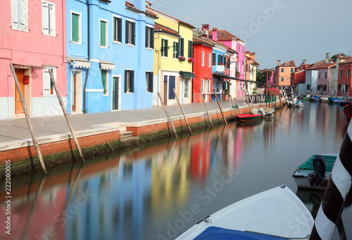 canal in Burano Island near Venice in Italy