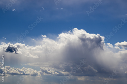 Blue sky and beautiful clouds, nature background photo