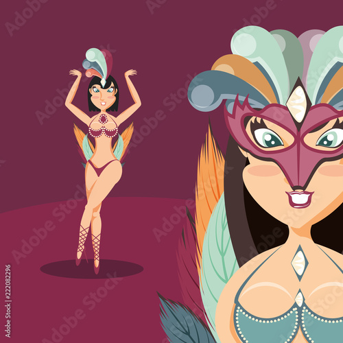 two dancer women carival circus show