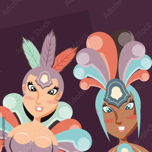 two dancer women carival circus show