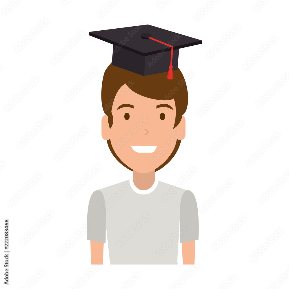 young man student with hat graduation young man student with hat graduation