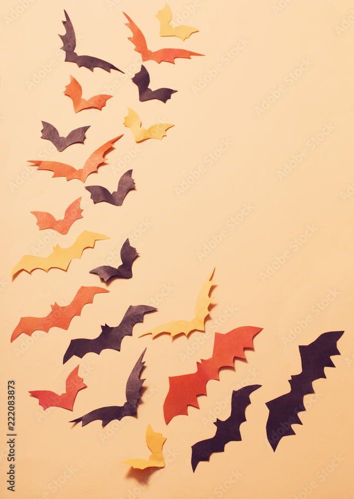 paper bats on paper background