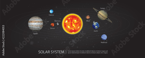 Solar System of our Planets Vector Illustration