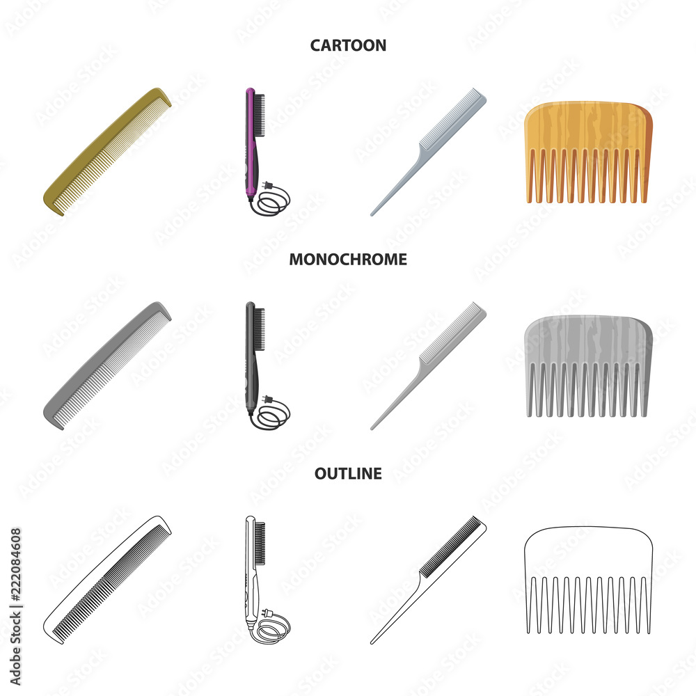 Vector design of brush and hair icon. Set of brush and hairbrush stock vector illustration. Vector design of brush and hair icon. Set of brush and hairbrush stock vector illustration.