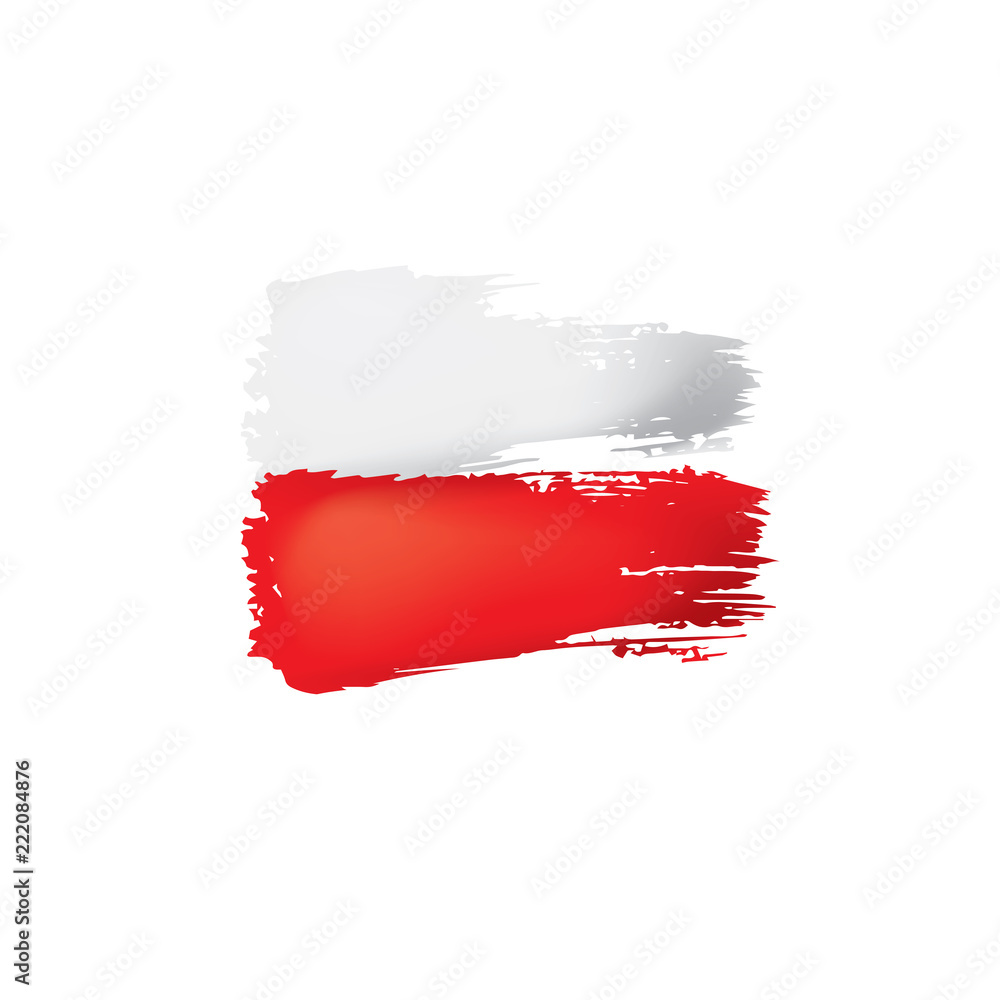 Fototapeta Poland flag, vector illustration on a white background