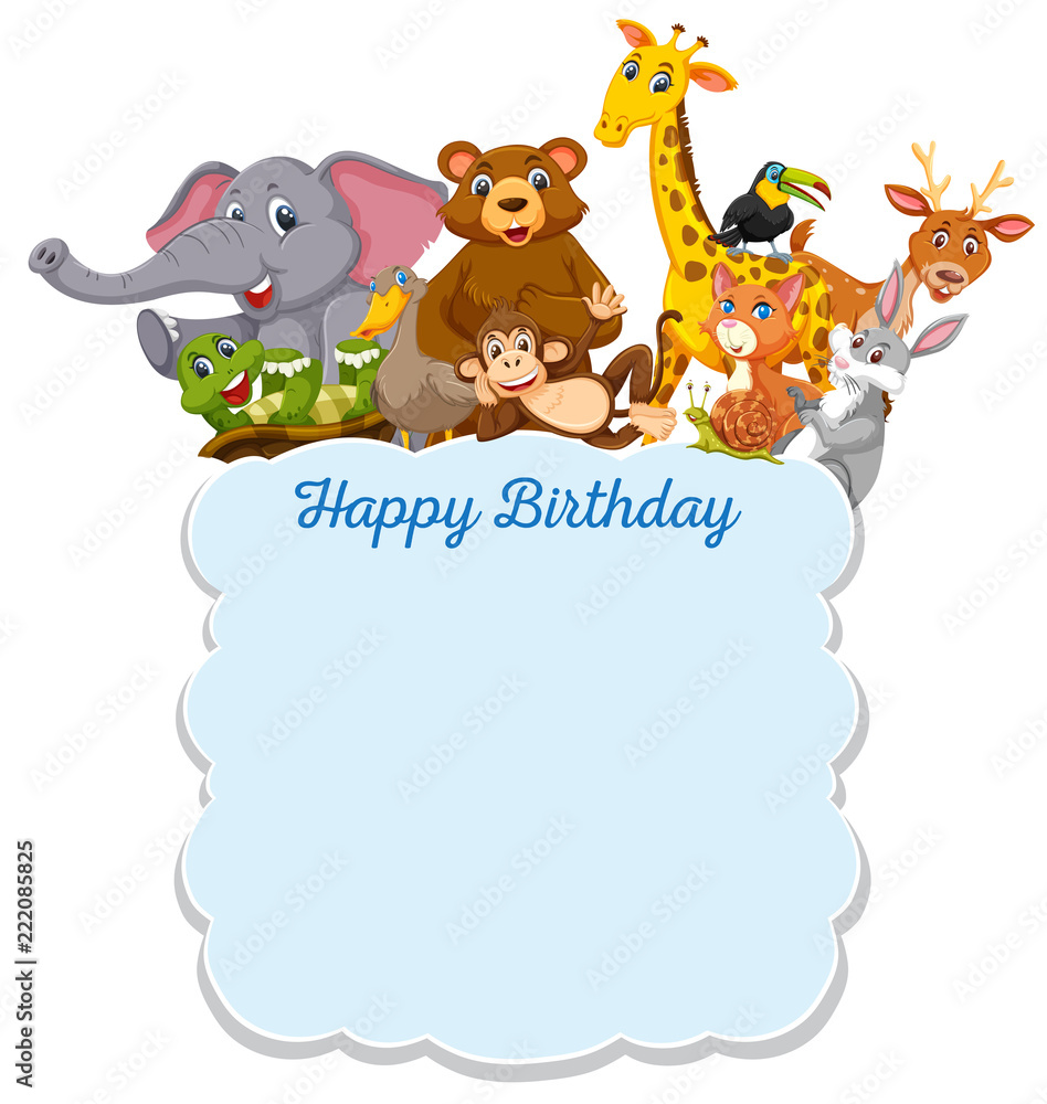 Happy Birthday wild animals card