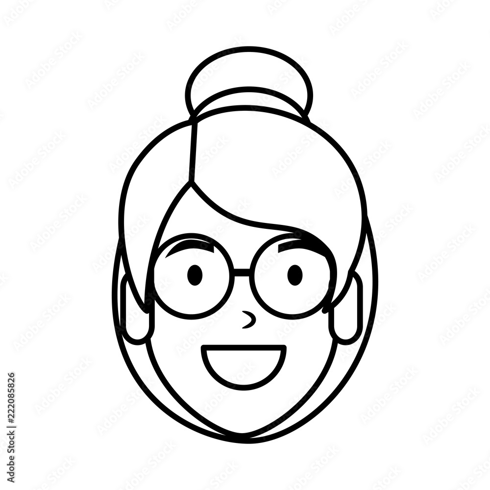 beautiful woman with glasses head character beautiful woman with glasses head character