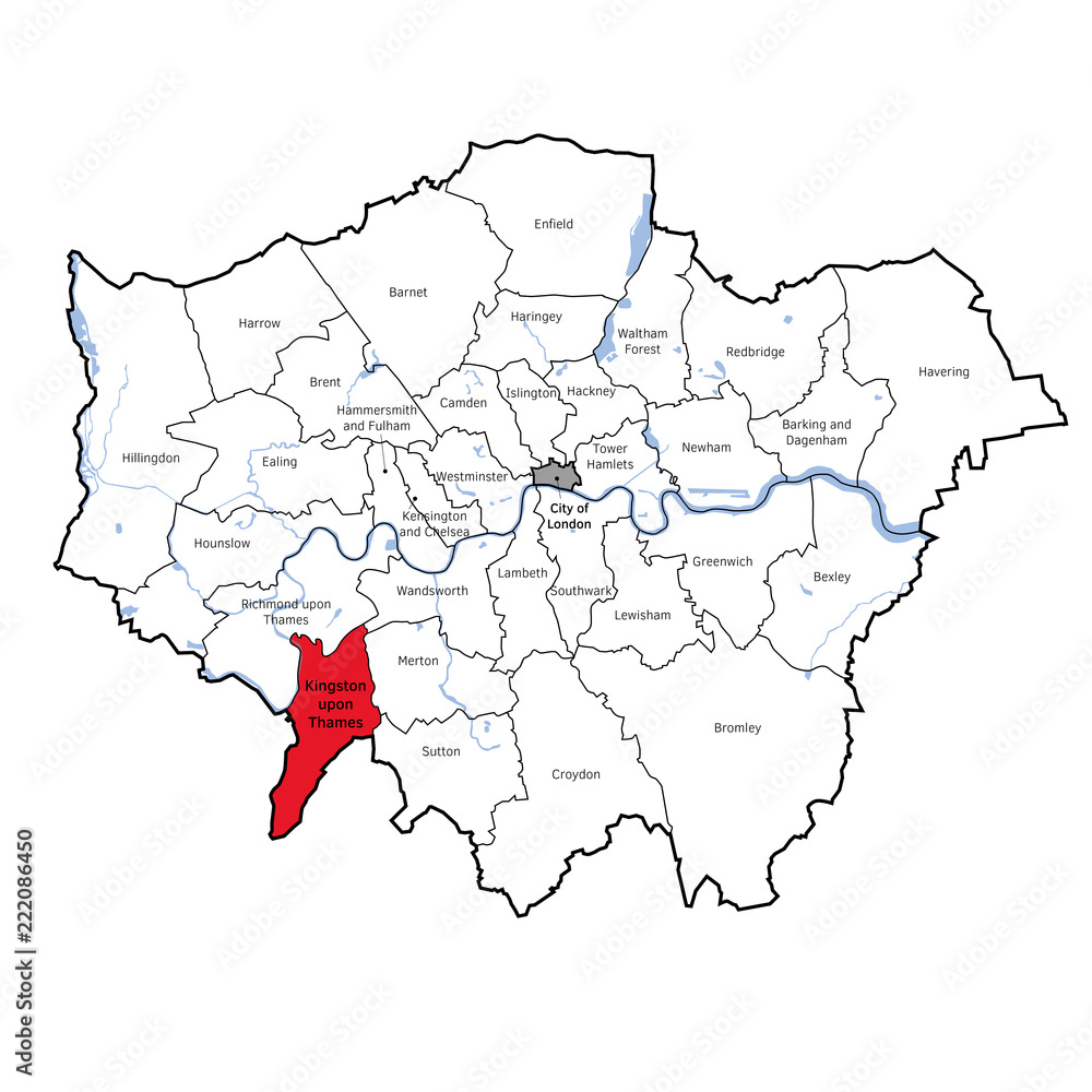 London Boroughs Kingston upon Thames Stock Illustration Adobe Stock