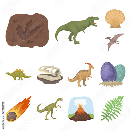 Different dinosaurs cartoon icons in set collection for design. Prehistoric animal vector symbol stock web illustration.