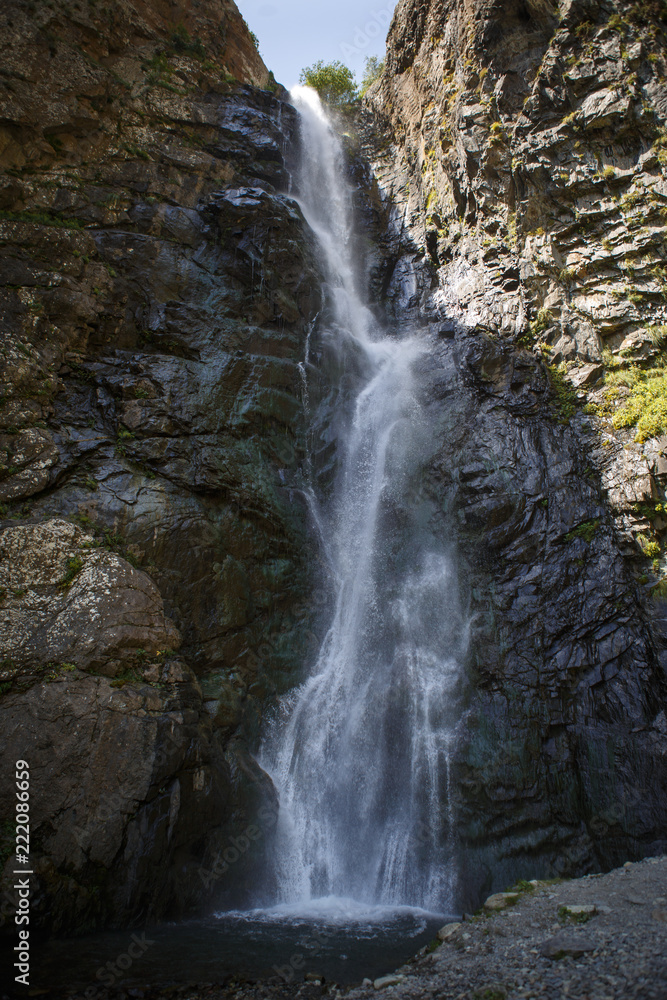Waterfall Gveleti in Georgia in the summer