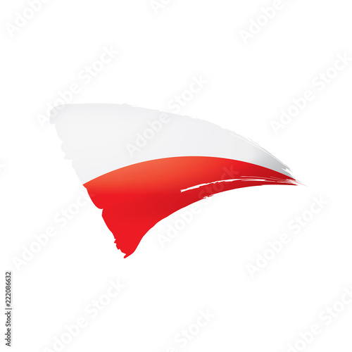 Poland flag, vector illustration on a white background