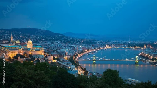 Bad weather evening panoramic time lapse. Budapest, Hungary