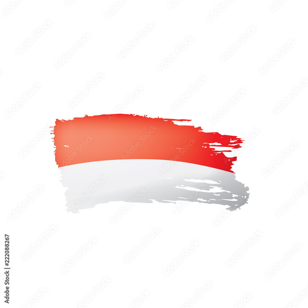 Fototapeta Flaga Indonezji, ilustracja wektorowa na białym tle