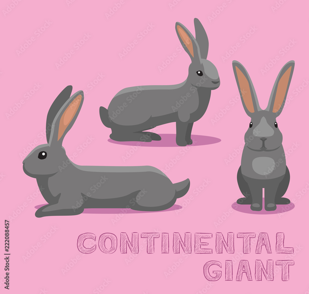 Obraz premium Rabbit Continental Giant Cartoon Vector Illustration