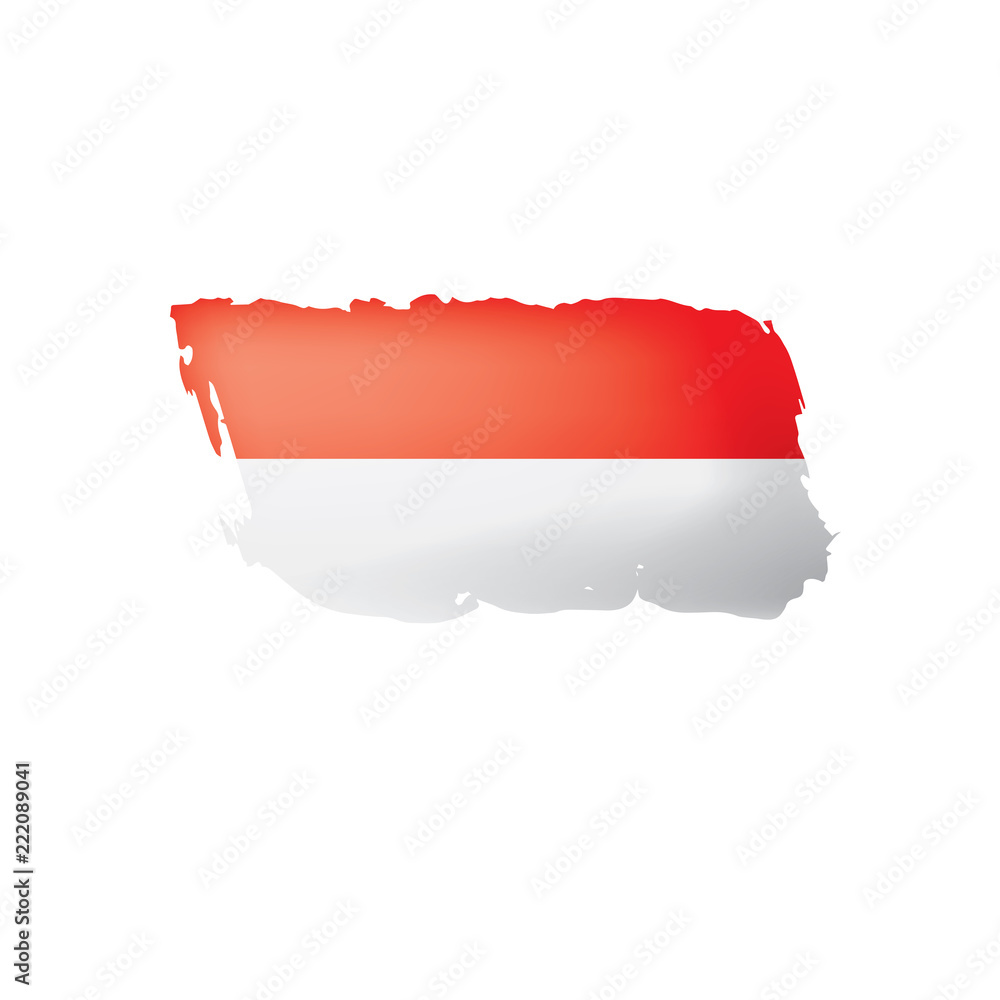 Indonesia flag, vector illustration on a white background Indonesia flag, vector illustration on a white background