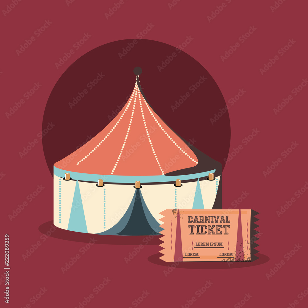 carnival circus tent and ticket show retro Stock Vector | Adobe Stock